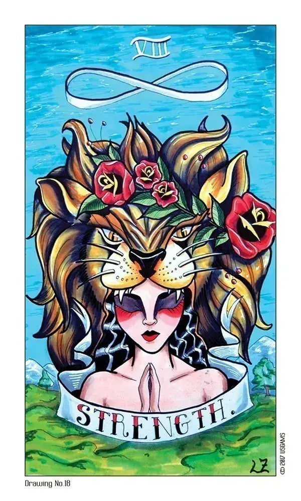 Eight Coins' Tatoo Tarot Strength Card