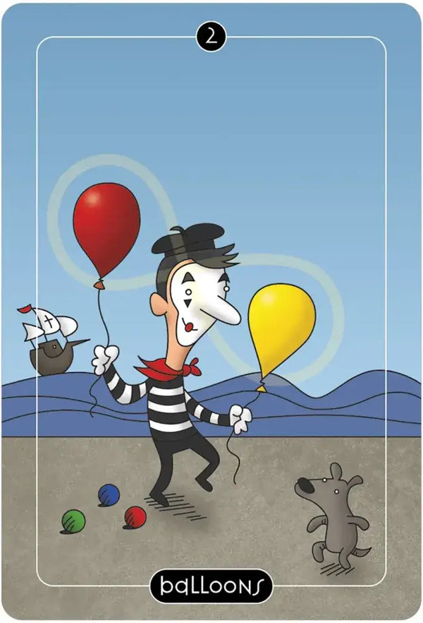 Stoller 'Two of Balloons' Tarot Card