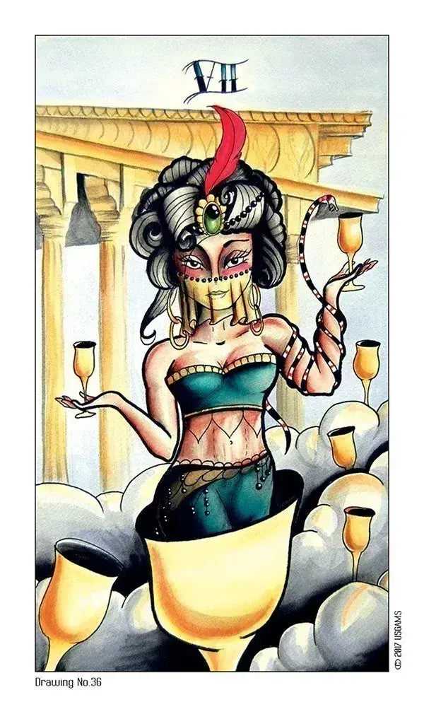 Eight Coins' Tattoo Tarot 7 of Cups Card