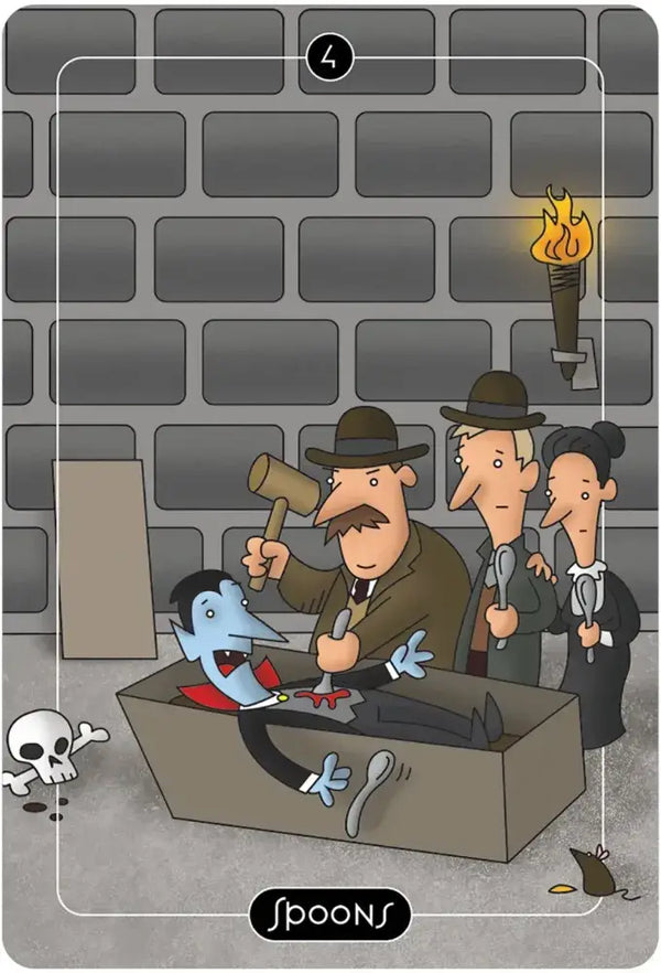 Stoller 'Four of Spoons' Tarot Card