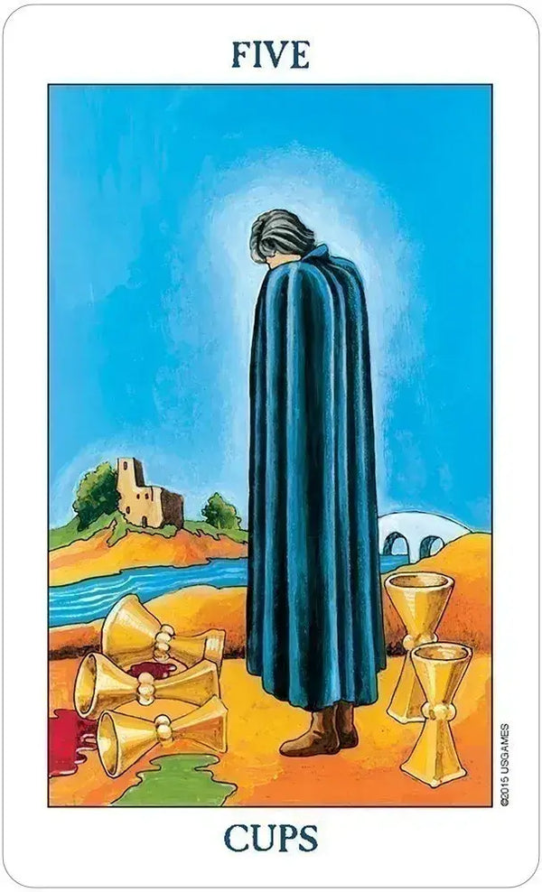 Radiant 'Five of Cups' Tarot Card