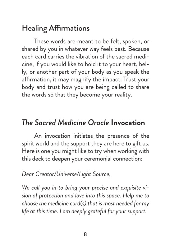 The Sacred Medicine Oracle - How to Use page 8