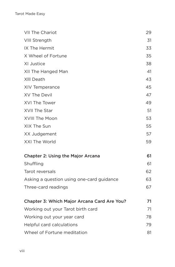 Tarot Made Easy - Contents coninued