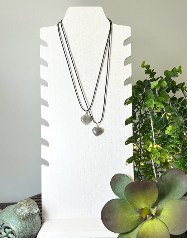 Agate Gemmy Heart Necklace #J021 - Lucid Willow - Jewelry