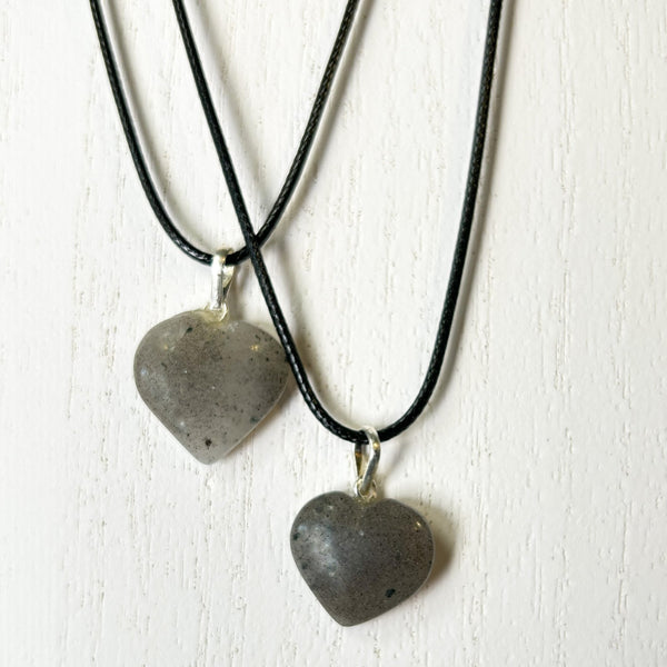 Agate Gemmy Heart Necklace #J021 - Lucid Willow - Jewelry
