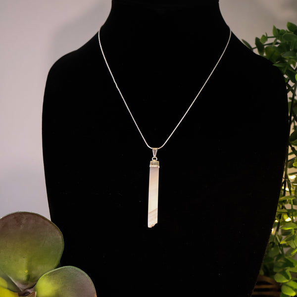 Amethyst Long Bar Pendant Necklace #J029 - Lucid Willow - Necklace