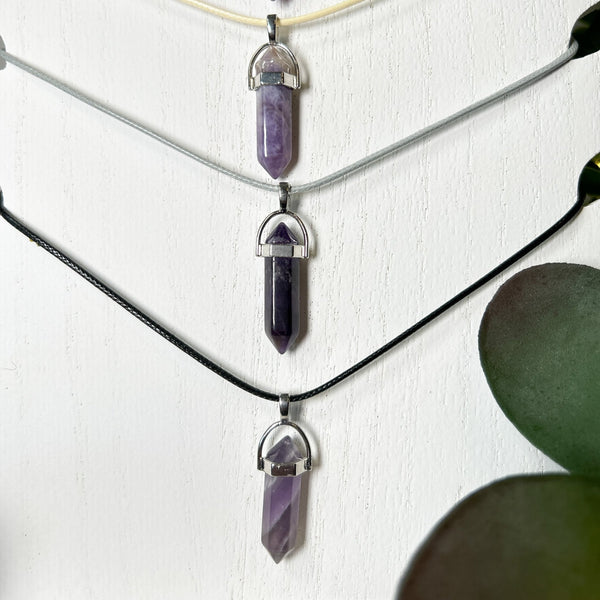 Amethyst Pendant Necklaces #J022 - Lucid Willow - Jewelry