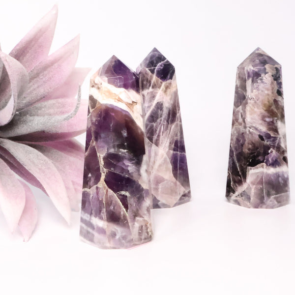 Amethyst Thick Point (2.5" Avg) | Dream Amethyst Tower | Chevron Amethyst Tower - Lucid Willow - Crystal