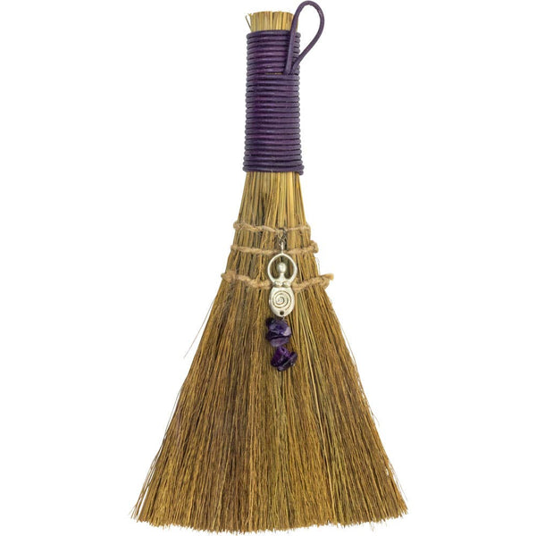 Wicca Besom | Broom - Goddess w/ Amethyst