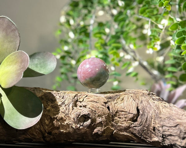 Fancy Jasper Crystal Sphere #S008 | 45mm Diameter - Lucid Willow - Crystal