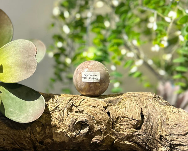 Fancy Jasper Crystal Sphere #S009 | 45mm Diameter - Lucid Willow - Crystal