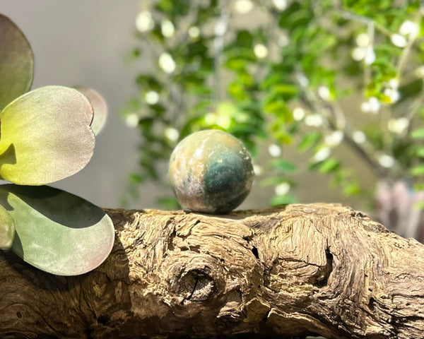 Fancy Jasper Crystal Sphere #S004 | 47mm Diameter - Lucid Willow - Crystal