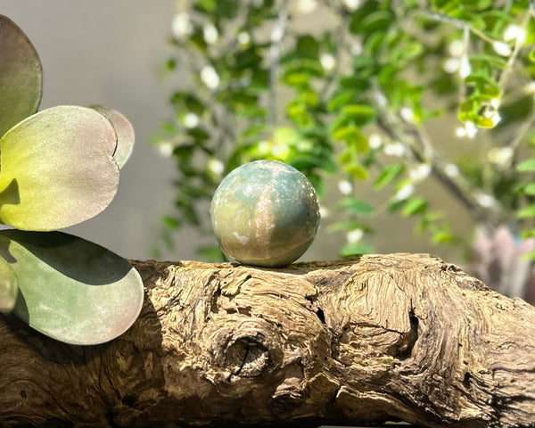 Fancy Jasper Crystal Sphere #S004 | 47mm Diameter - Lucid Willow - Crystal