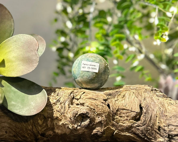 Fancy Jasper Crystal Sphere #S005 | 47mm Diameter - Lucid Willow - Crystal