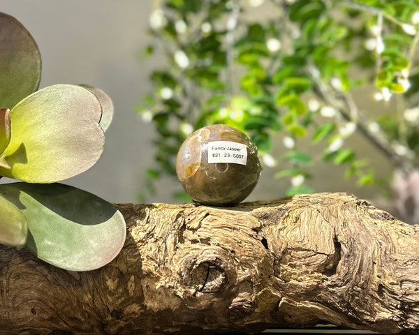 Fancy Jasper Crystal Sphere #S007 | 47mm Diameter - Lucid Willow - Crystal