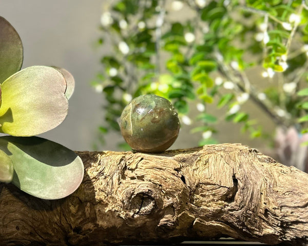 Fancy Jasper Crystal Sphere #S007 | 47mm Diameter - Lucid Willow - Crystal