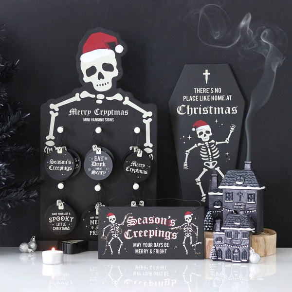 'Merry and Fright' Haunted Holiday House Gothic Christmas Incense Cone Burner - Lucid Willow - Incense Burner