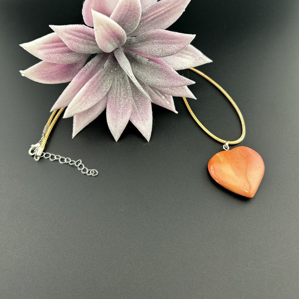 Mookaite Heart Necklace (1" Avg) #J034 - Lucid Willow - Crystal