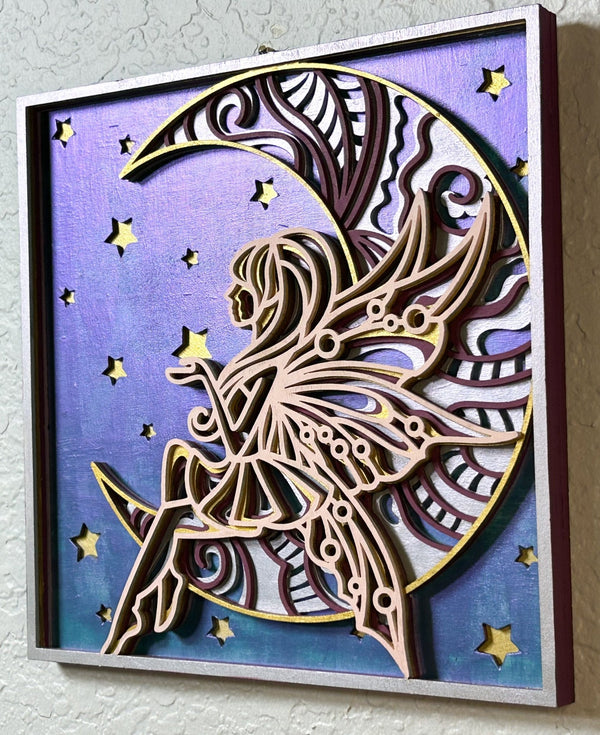 Moon Fairy 3D Handcrafted Wall Decor #H002 - Lucid Willow - Wall Decor