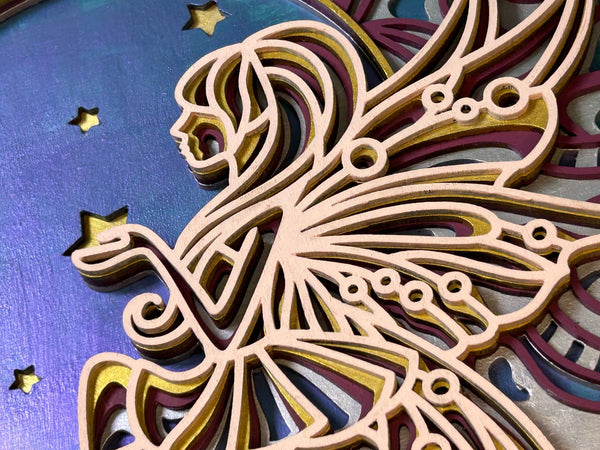 Moon Fairy 3D Handcrafted Wall Decor #H002 - Lucid Willow - Wall Decor
