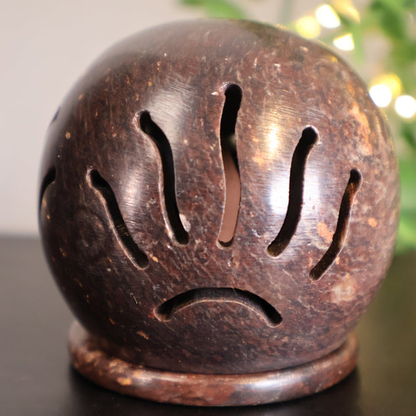 Sphere Soapstone Incense Cone Burner #M038 - Lucid Willow - Spiritual