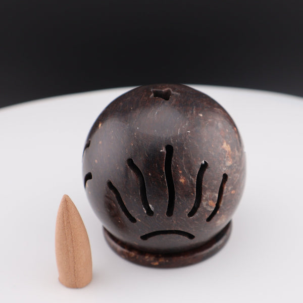 Sphere Soapstone Incense Cone Burner #M038 - Lucid Willow - Spiritual