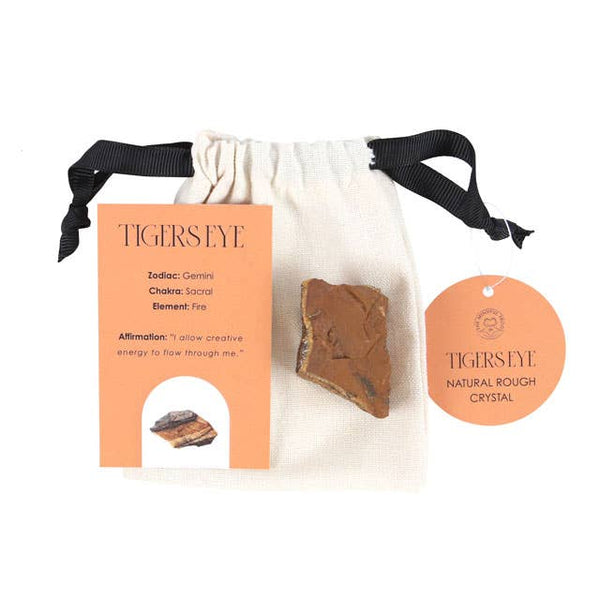 Tiger's Eye Natural Rough Crystal | Tiger's Eye Pocket Stone - Lucid Willow - Crystal