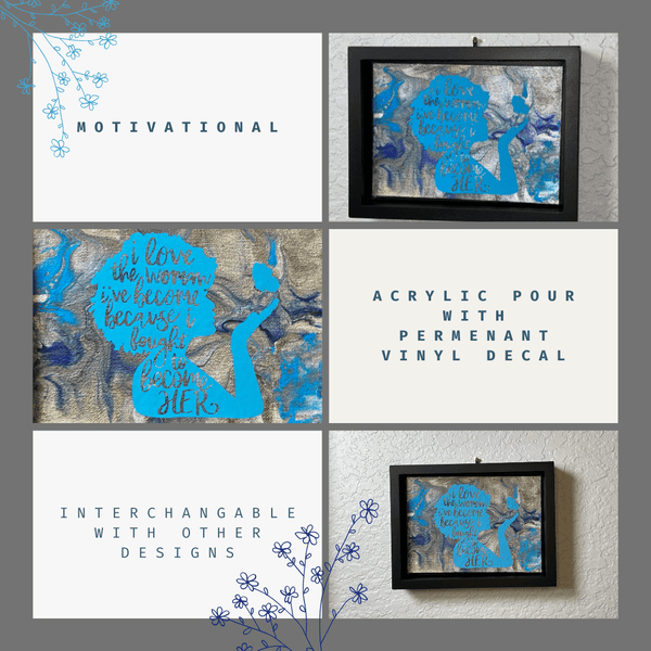 Woman I've Become Handcrafted Acrylic Pour #H004 - Lucid Willow - Wall Decor