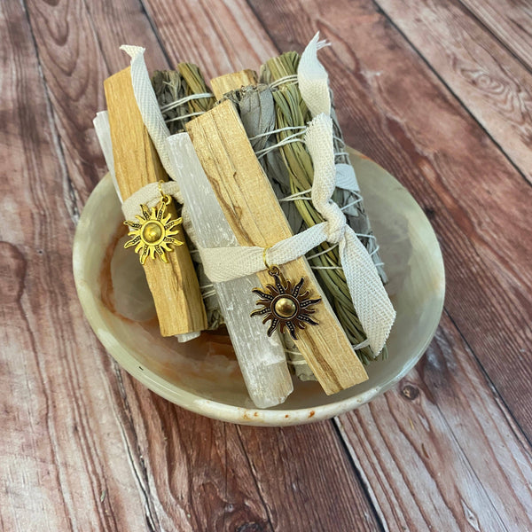 Organic White Sage Sweetgrass Smudge Bundle