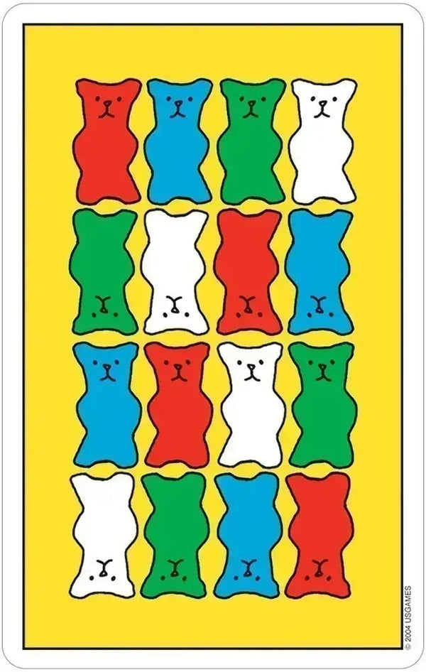 Gummy Bear Tarot Back of Card with Various Gummy Bears and Colors