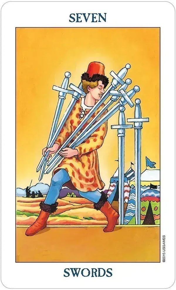 Radiant 'Seven of Swords' Tarot Card