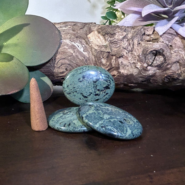 Close view of Kambaba Jasper Worry Stones