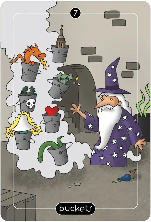 Stoller 'Seven of Buckets' Tarot Card