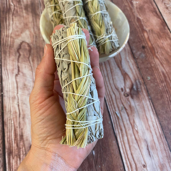 Organic White Sage Sweetgrass Smudge Stick