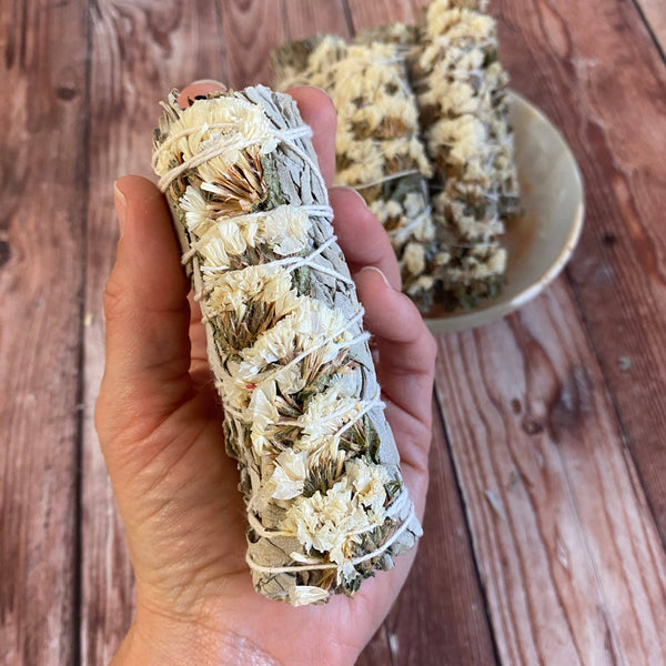White Sinuata Sage Smudge Stick