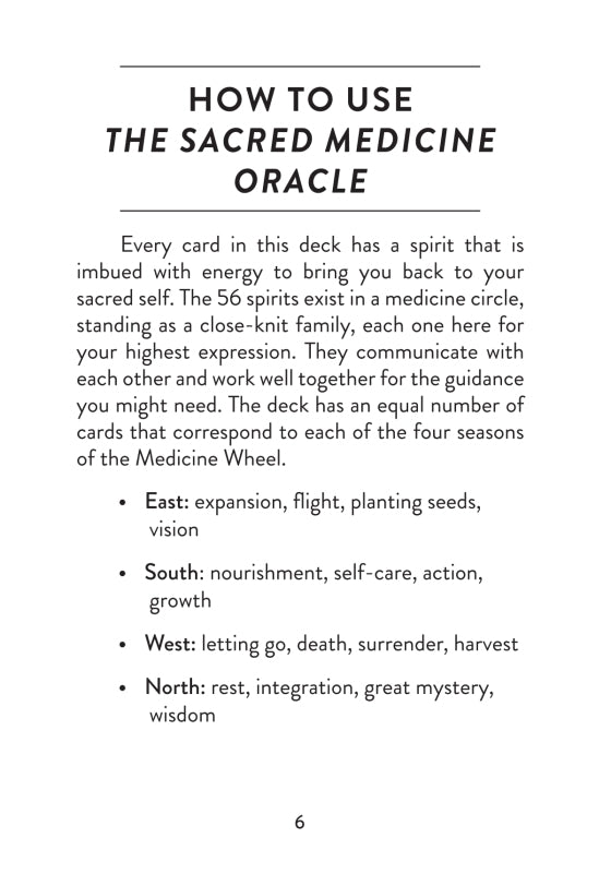 The Sacred Medicine Oracle - How to Use page 6