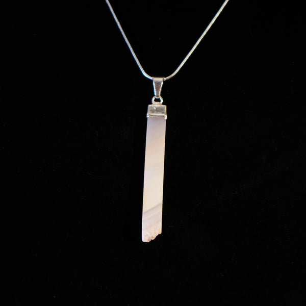 Amethyst Long Bar Pendant Necklace #J029 - Lucid Willow - Necklace