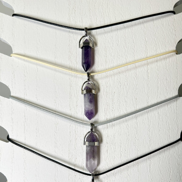 Amethyst Pendant Necklaces #J022 - Lucid Willow - Jewelry