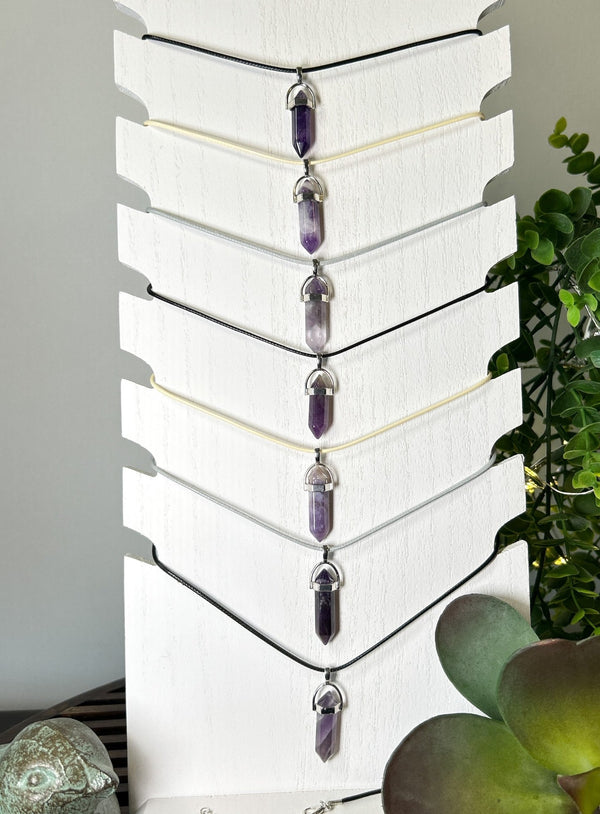 Amethyst Pendant Necklaces #J022 - Lucid Willow - Jewelry