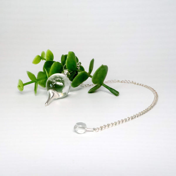 Clear Quartz Ball Pendulum #M008 - Lucid Willow - Pendulum