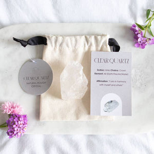 Clear Quartz Natural Rough Crystal | Clear Quartz Pocket Stone - Lucid Willow - Crystal