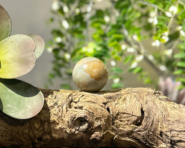 Fancy Jasper Crystal Sphere #S011 | 43mm Diameter - Lucid Willow - Crystal