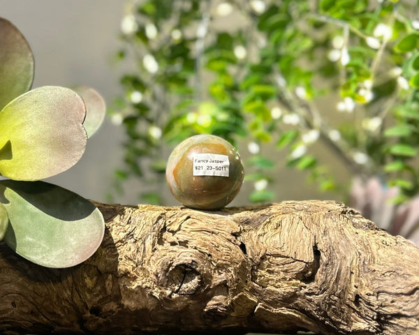 Fancy Jasper Crystal Sphere #S011 | 43mm Diameter - Lucid Willow - Crystal