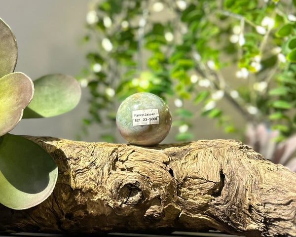 Fancy Jasper Crystal Sphere #S008 | 45mm Diameter - Lucid Willow - Crystal