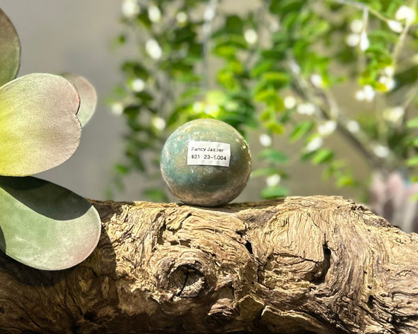 Fancy Jasper Crystal Sphere #S004 | 47mm Diameter - Lucid Willow - Crystal
