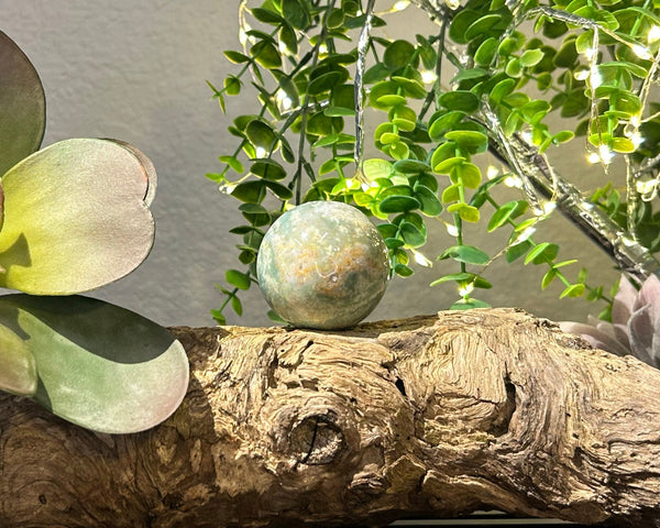 Fancy Jasper Crystal Sphere #S005 | 47mm Diameter - Lucid Willow - Crystal