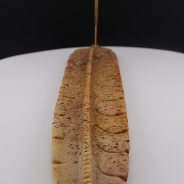 Feather Soapstone Incense Tray 10" #M033 - Lucid Willow - Spiritual