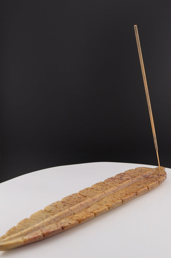 Feather Soapstone Incense Tray 10" #M033 - Lucid Willow - Spiritual