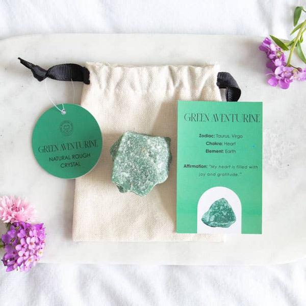 Green Aventurine Natural Rough Crystal | Green Aventurine Pocket Stone - Lucid Willow - Crystal