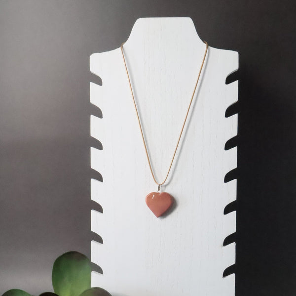 Mookaite Heart Necklace (1" Avg) #J034 - Lucid Willow - Crystal